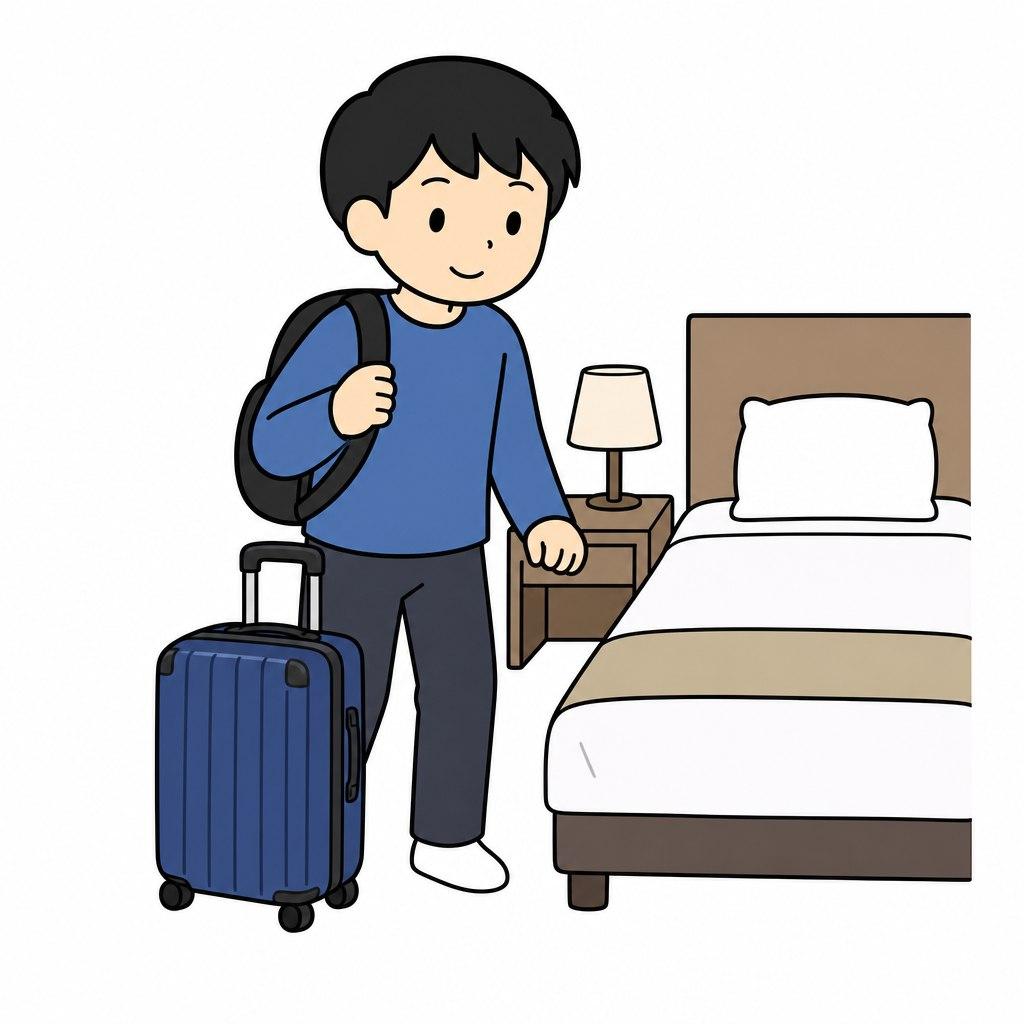 泊まる