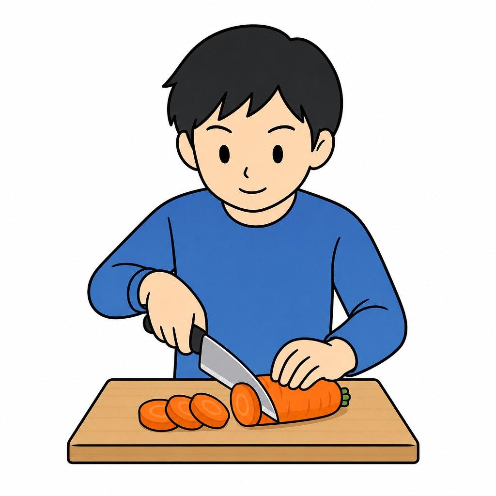 切る