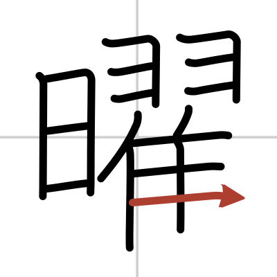 Kanji Details For 曜 Japandict Japanese Dictionary